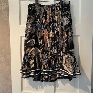 Floral Black Skirt Tory Burch Silk Skirt 14